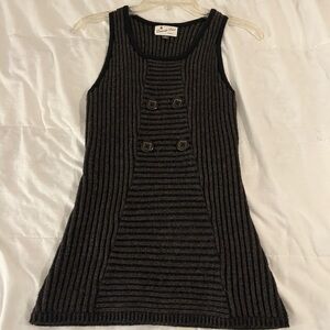 Striped black and grey knit sweater tank